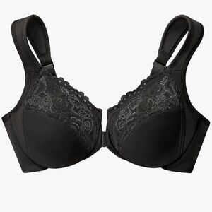Glamorise Like New Front Closure Black Lace Women's Bra